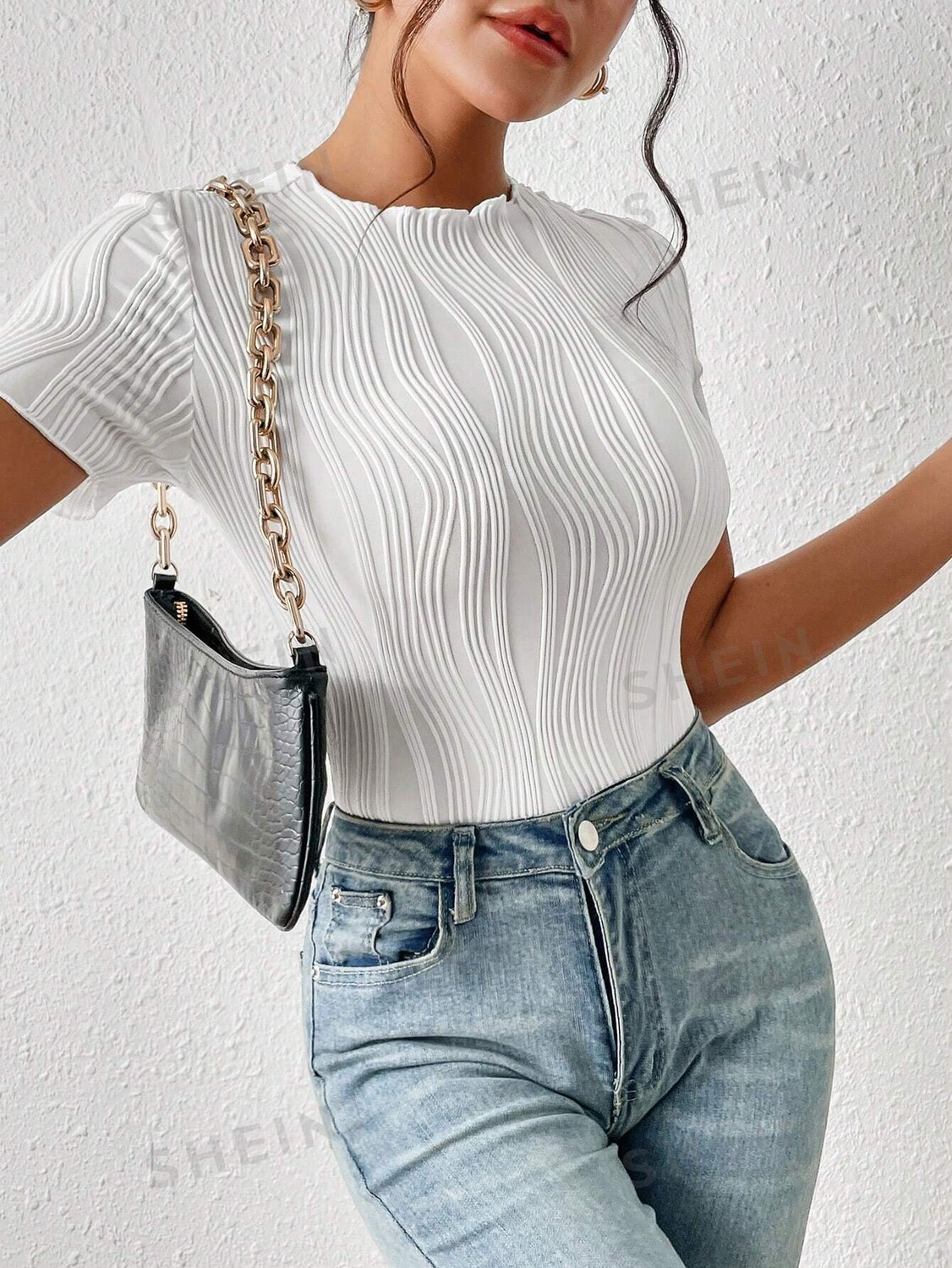 

Боди трикотажное Shein Frenchy, белый