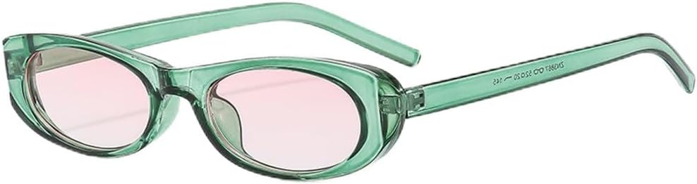 

Модные солнцезащитные очки в маленькой овальной оправе, ретро-стиль «кошачий глаз», подходят для женщин, для активного отдыха, вождения, путешествий, защиты от ультрафиолета UV400 UJNHGQ, Green Pink