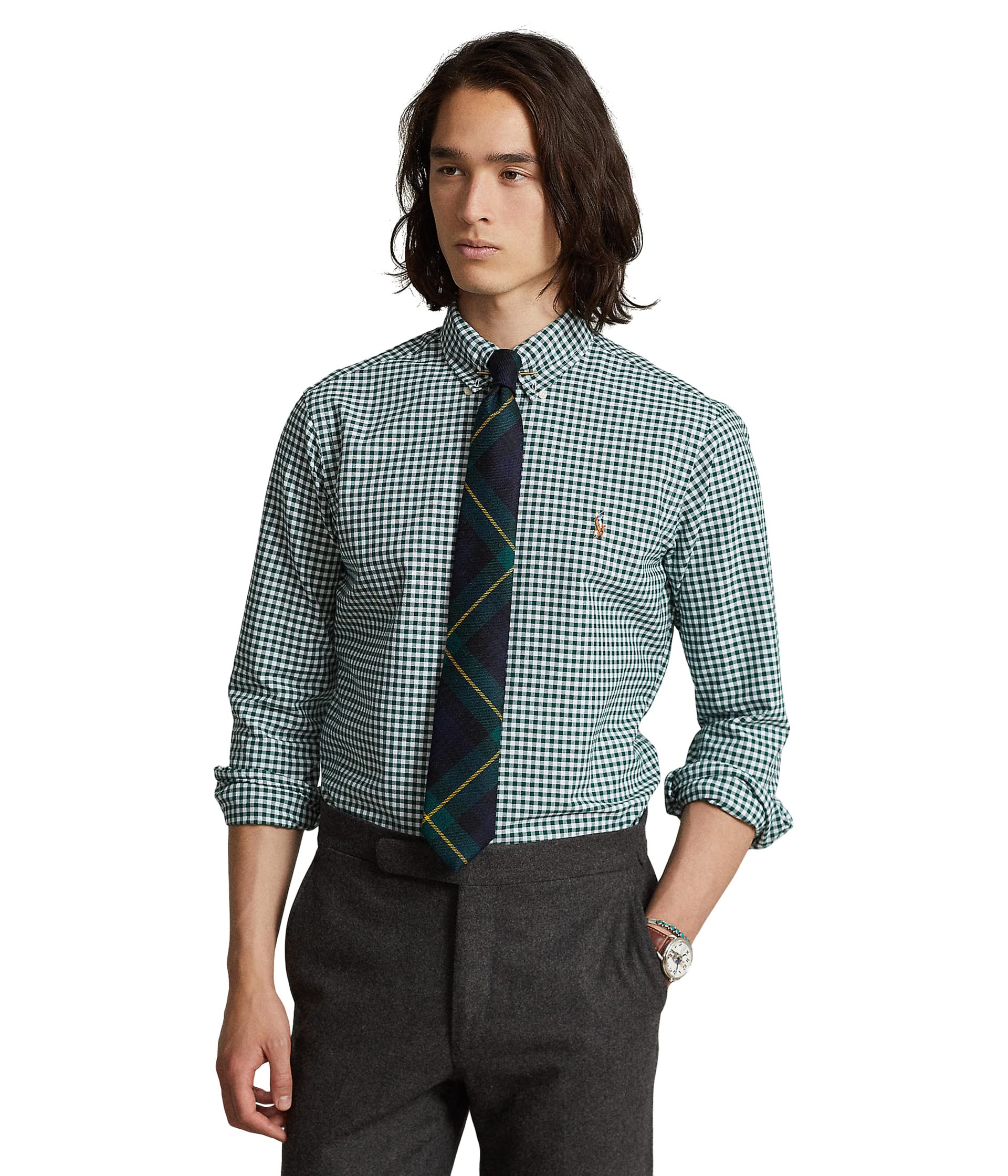 

Рубашка Polo Ralph Lauren Classic Fit Oxford Shirt, Pine/White