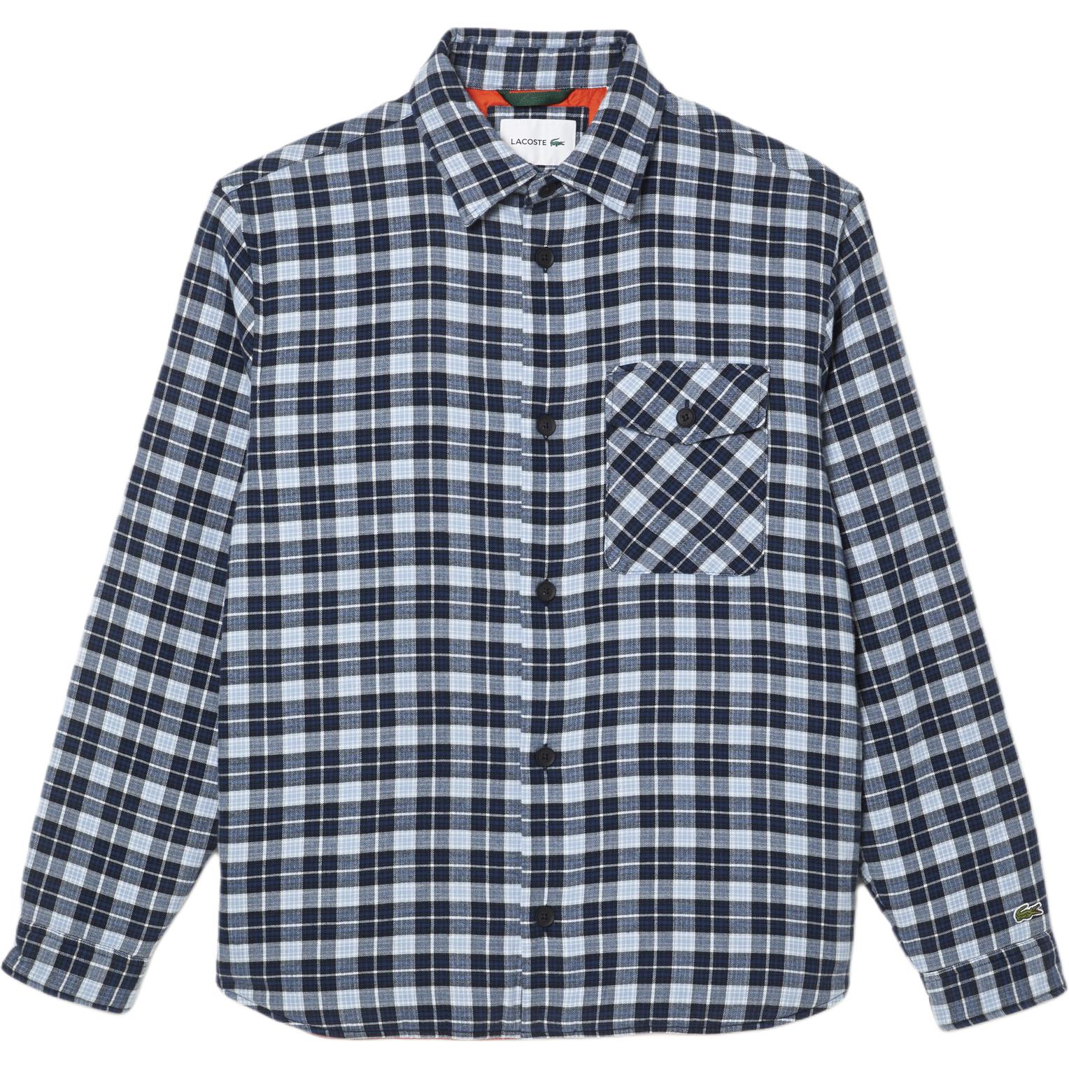 

Lacoste Мужская рубашка с синим лацканом, средней высоты