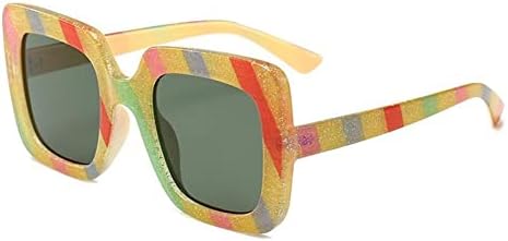 

Солнцезащитные очки в радужной оправе для женщин, большие мужские солнцезащитные очки, винтажные, увеличенного размера, черные, с защитой от УФ-излучения MTZJH, Yellow Green