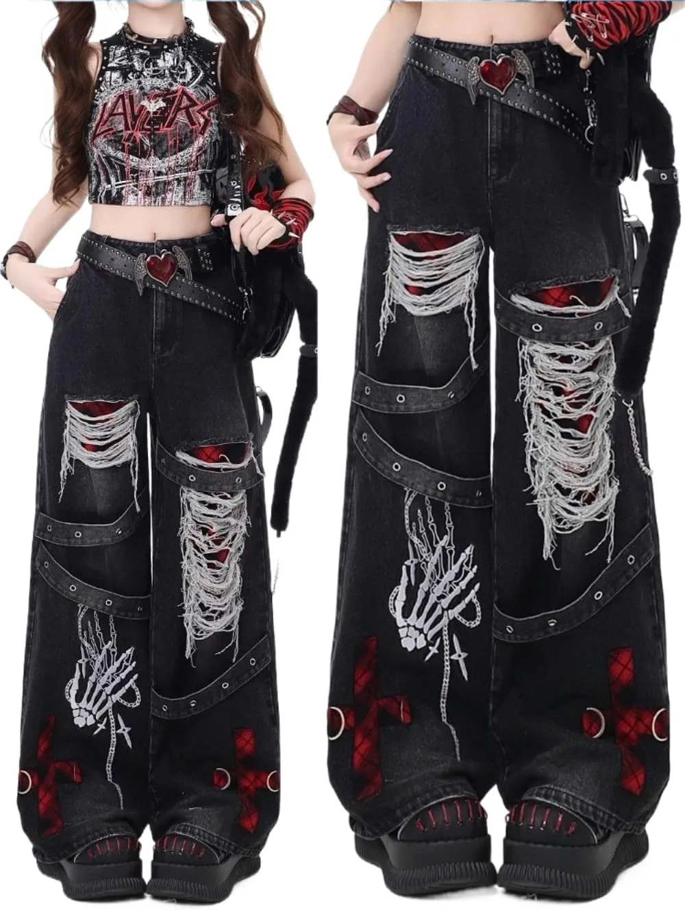 

Джинсы-клеш baggy в стиле gyaru Zenrave