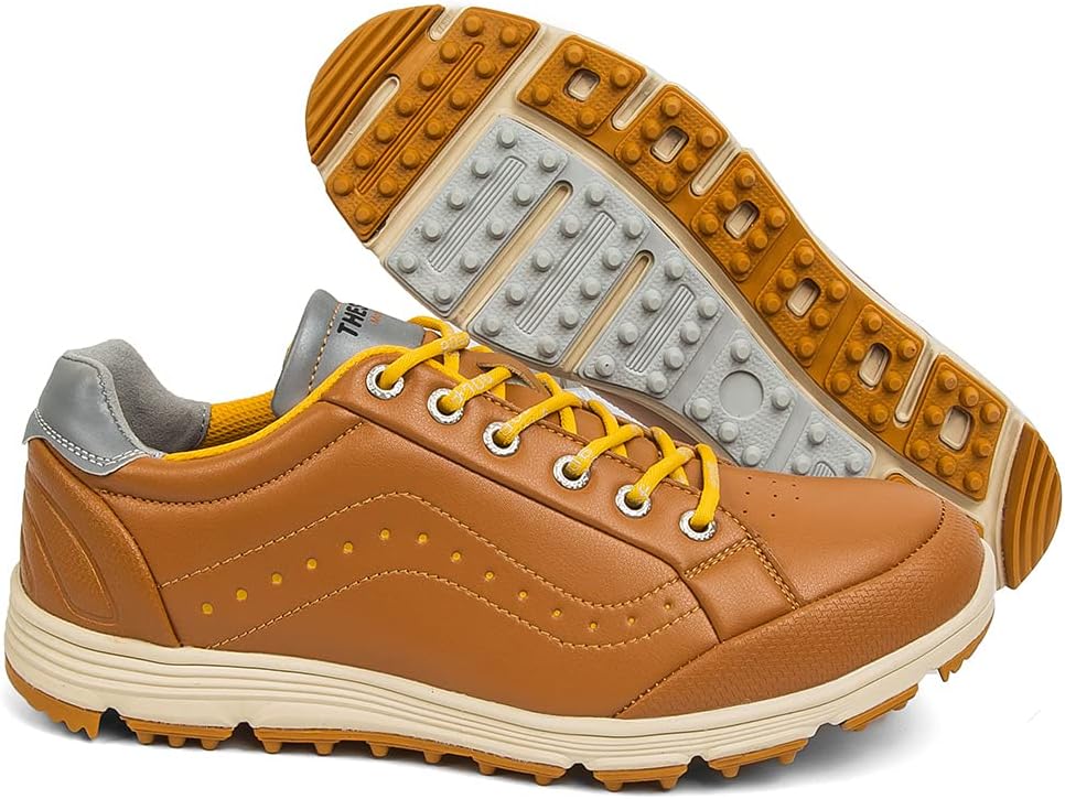 

Мужские гольф-кроссовки THESTRON 2021 с шипами, профессиональные, водонепроницаемые, спортивные кроссовки для гольфа, желтый