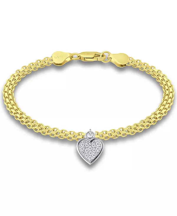 

Браслет-Цепочка с подвеской в форме сердца из кубического циркония, созданный для Macy's Giani Bernini, yellow