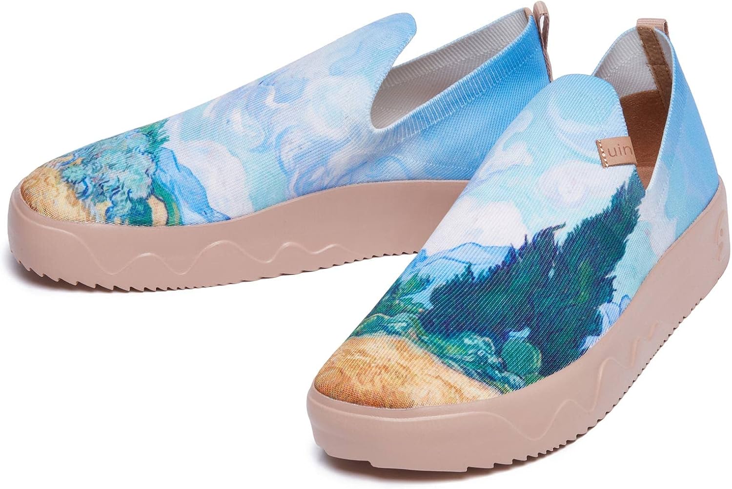 

Мужские повседневные лоферы UIN на шнуровке, удобные кеды с художественной росписью, стильные для путешествий, Фуэртевентура, Fuerteventura-van Gogh Wheatfield With Cypresses