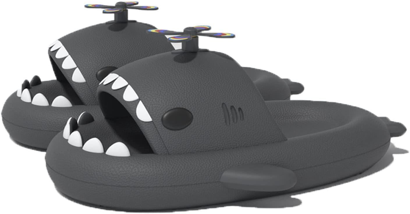 

Оригинальные сланцы Zureto Shark, унисекс с изображением акулы, новые домашние тапочки Cloud Shark для спа, сандалии, черный