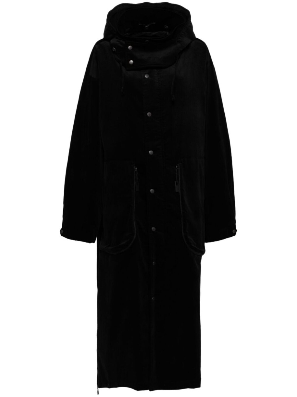

Тренч с капюшоном Yohji Yamamoto, черный