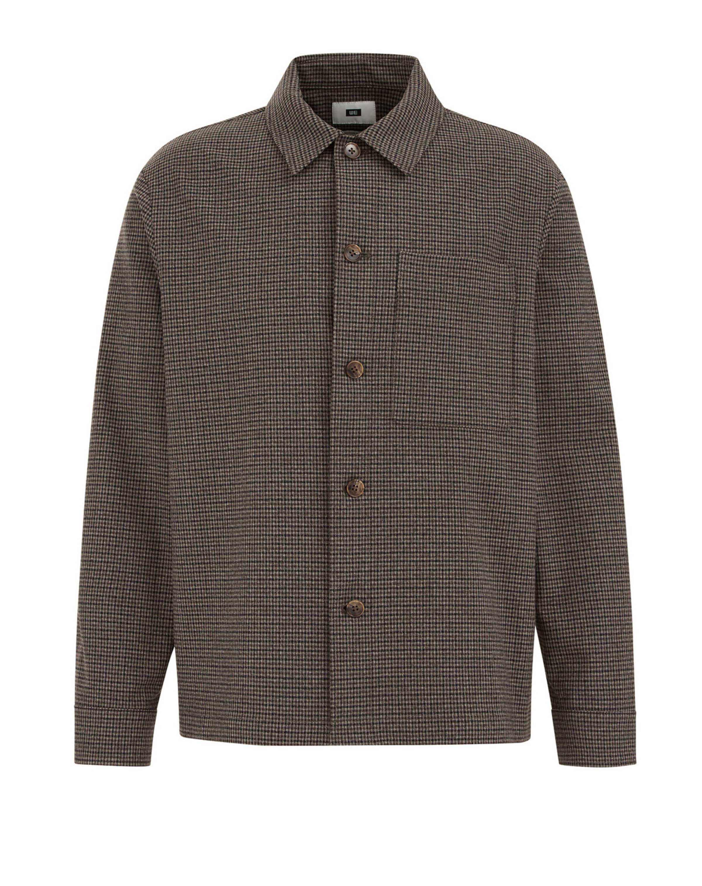 

WE Fashion Рубашка на пуговицах Regular fit в коричневом цвете