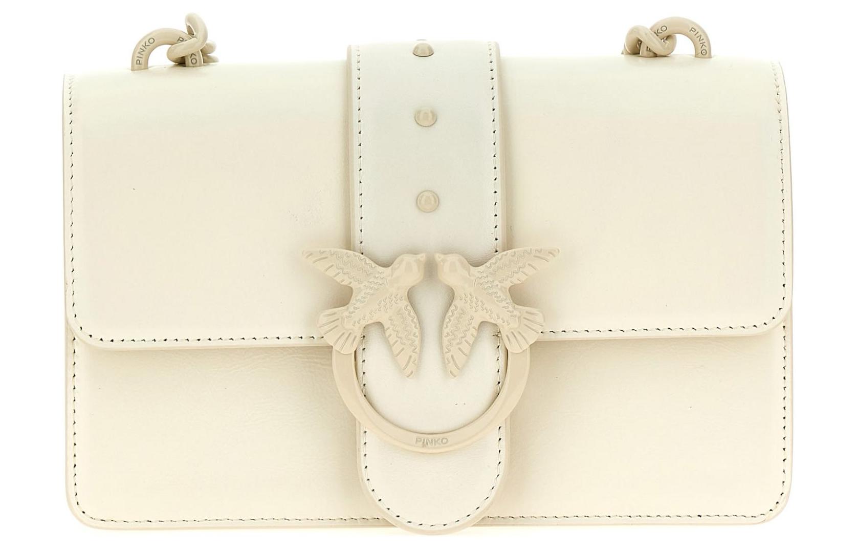 

PINKO Кожаная портативная сумка через плечо женская белая