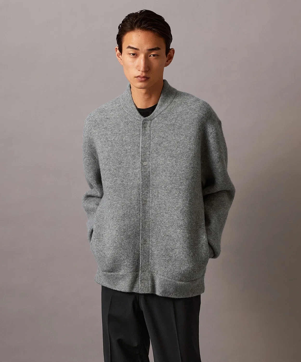 Кардиган из шерстяной смеси Calvin Klein, серый