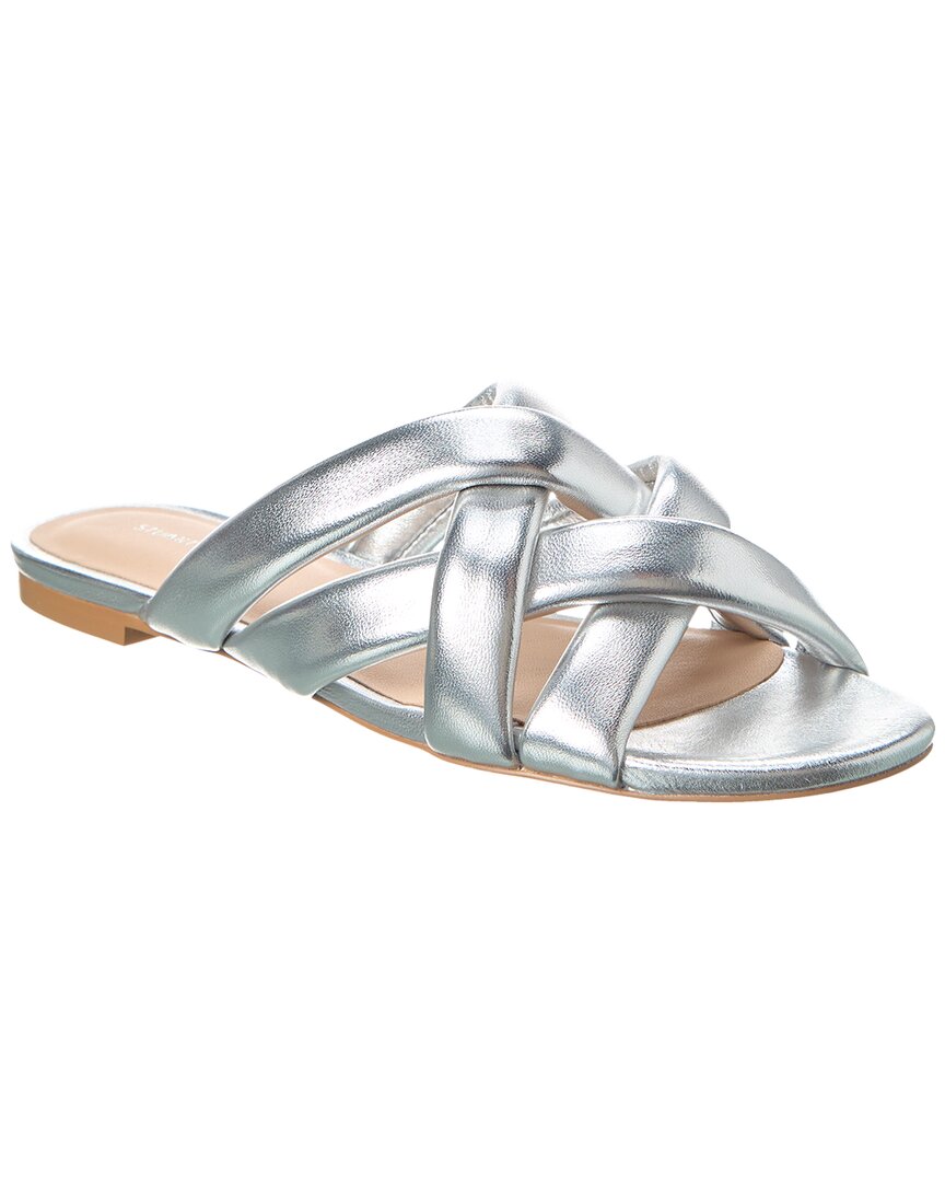 Кроссовки Stuart Weitzman из кожи, серебряный