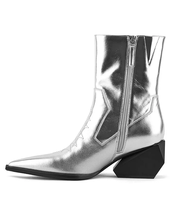 Женская модель ботинок Ricky West Mid United Nude, серебро — фото 3