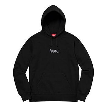 

Толстовка ss19 tag logo hooded sweatshirt black logo Supreme, черный