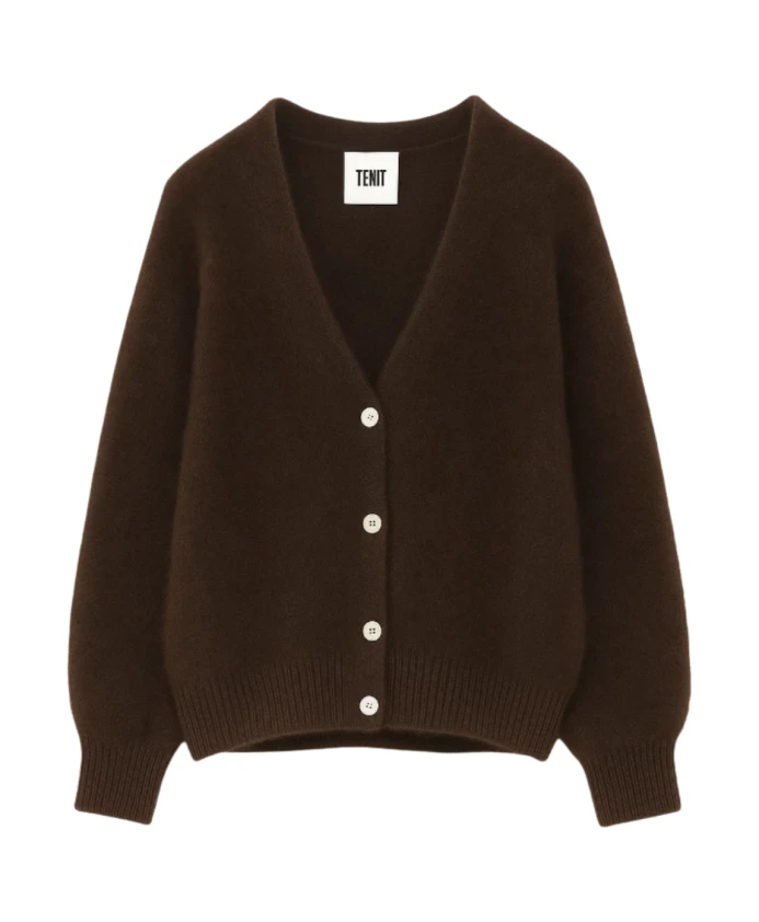 

Темно-Коричневый кардиган из мохера Tiffany, коричневый