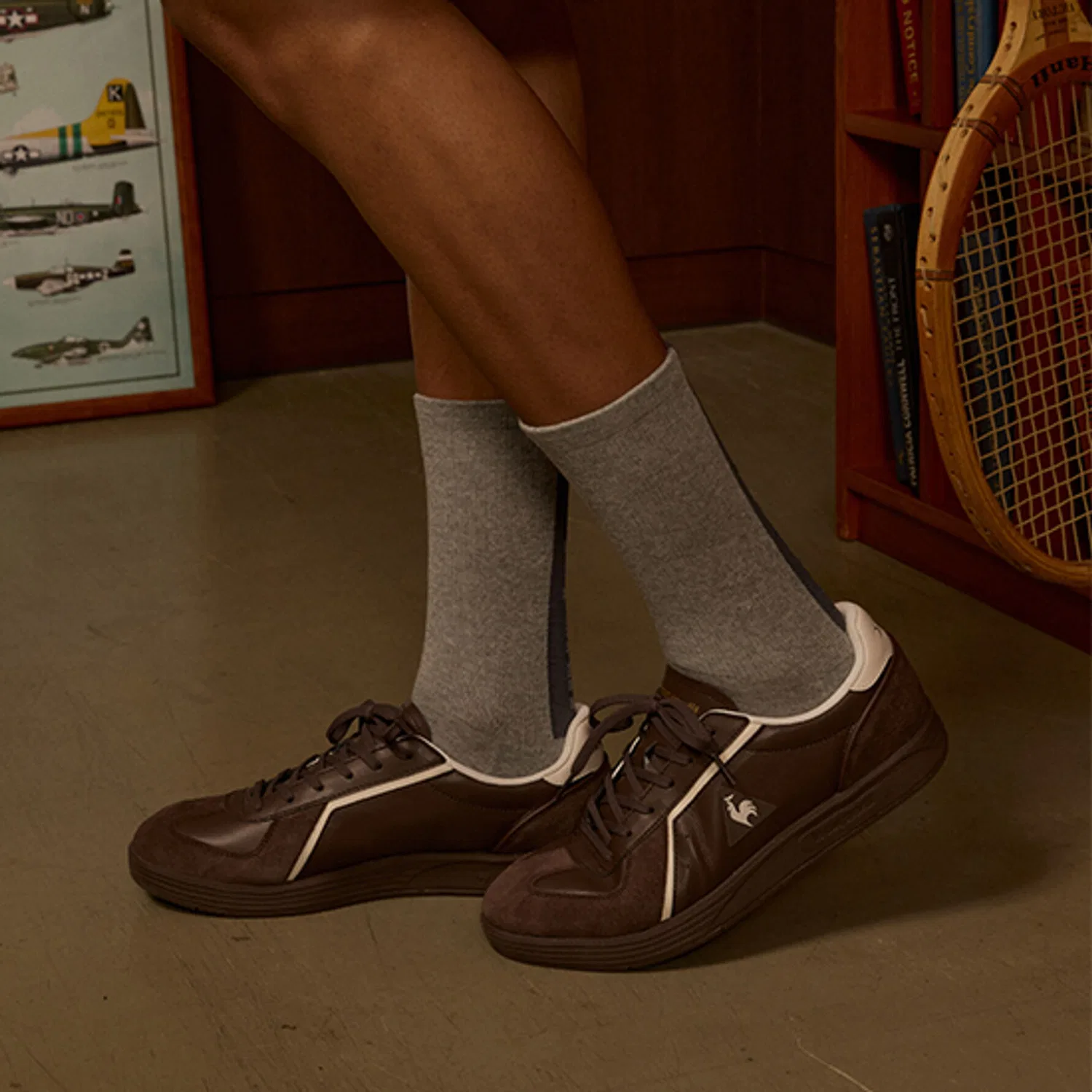 Мужские коричневые кожаные кроссовки Liberte Cush от Le Coq Sportif