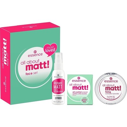 

Essence All About Matt Face Set Набор для макияжа Без ацетона Веганский без спирта 3 шт.