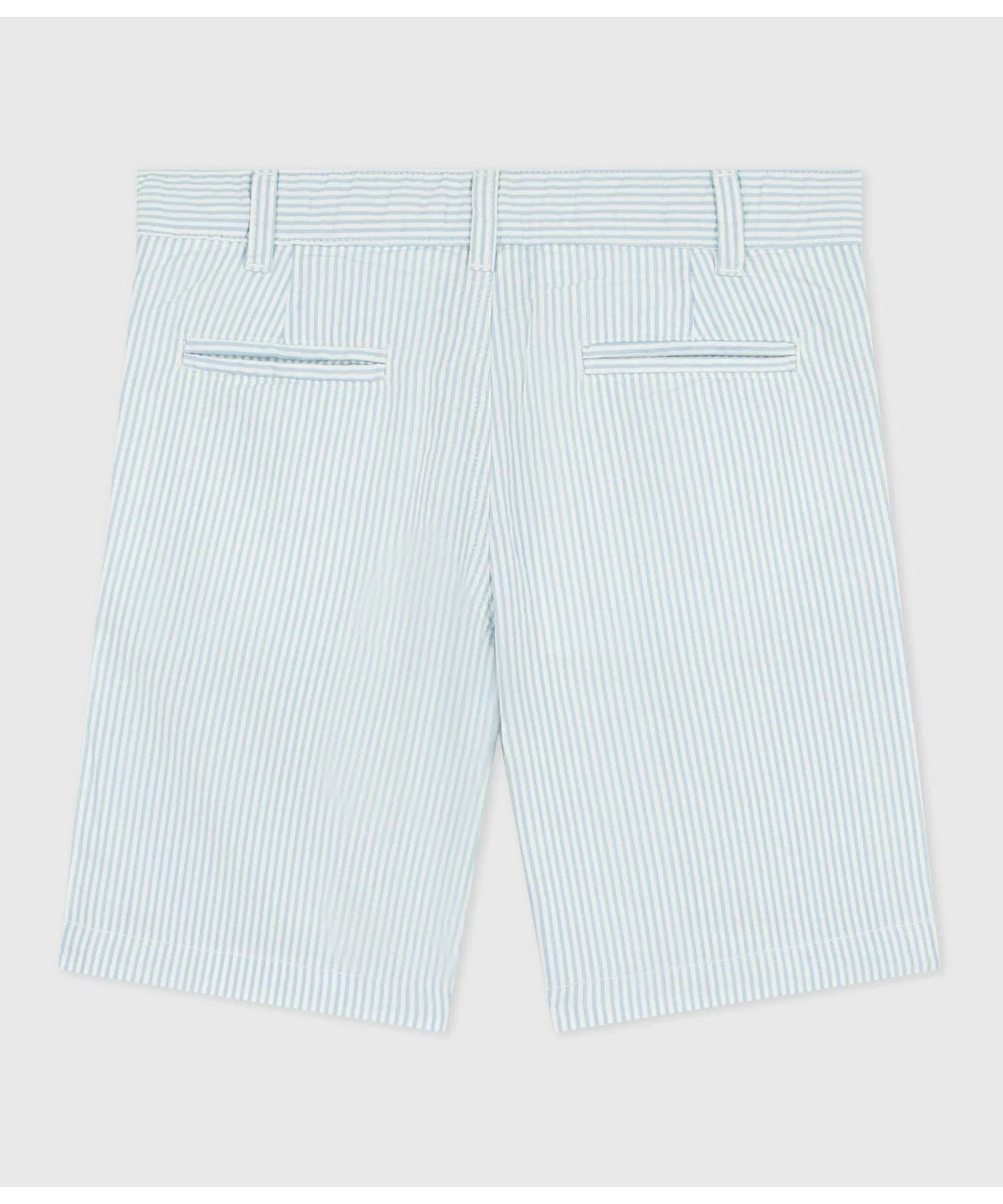 Детские полосатые хлопковые бермуды PETIT BATEAU бело-синие — фото 3
