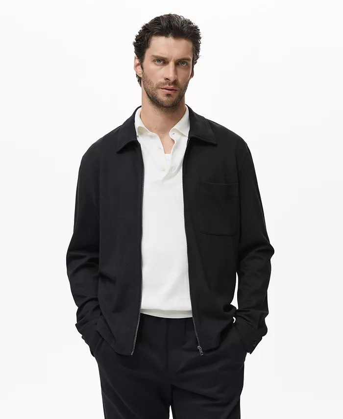 

Мужская толстовка с карманом на молнии Mango, черный