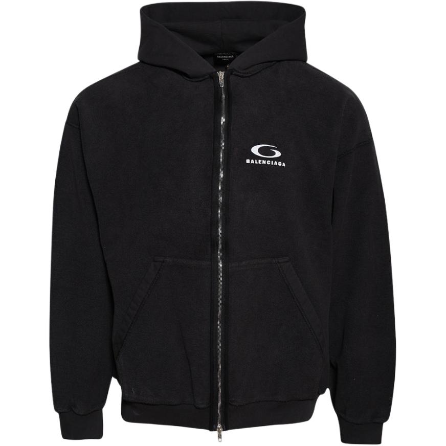 

Балэнсиага Худи с принтом Loop Sports Icon Inside Out, постиранный черный