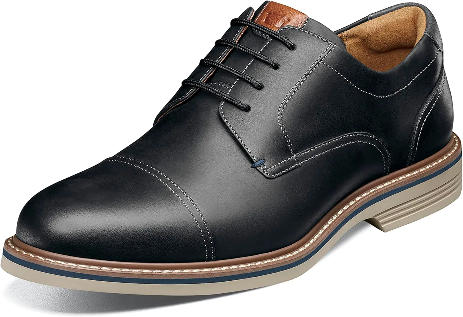 Мужские оксфорды Florsheim Neufeld с кап-тоу, черный — фото 4