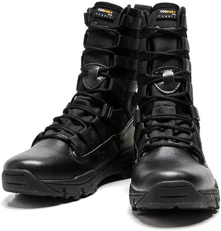 

Мужские тактические ботинки, высокие, с амортизацией, армейские ботинки для походов и кемпинга, черные, 43/UK 8.5/US 9 Jlfzc