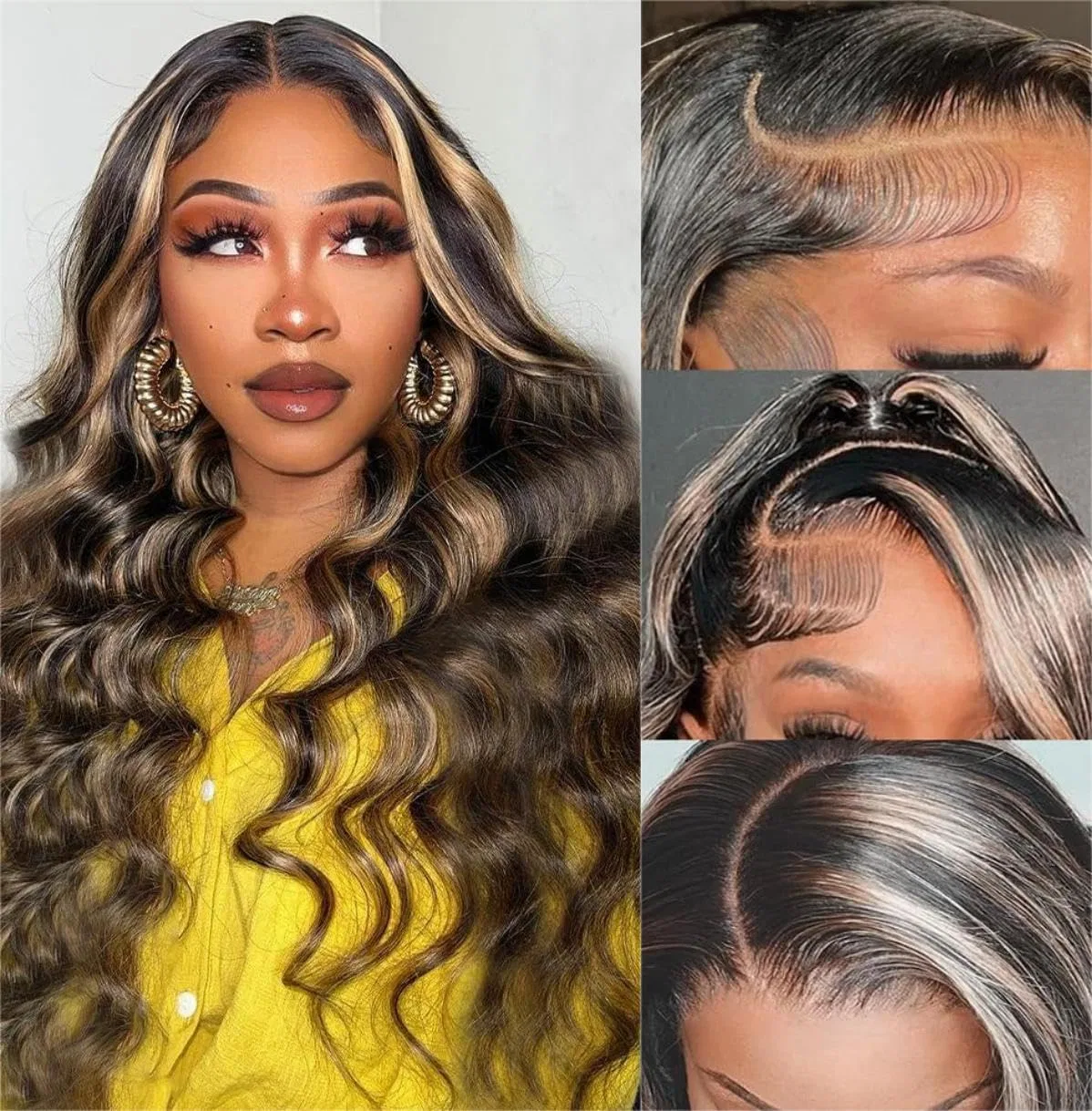 Женский парик «13x4 HD Lace Front» из натуральных волос Unipearl, Black Blonde Bw