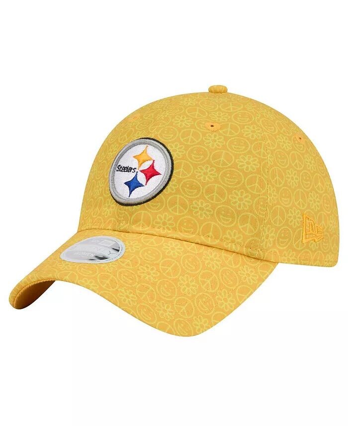 

Женская золотая регулируемая кепка Pittsburgh Steelers Smiley 9TWENTY New Era, золотой