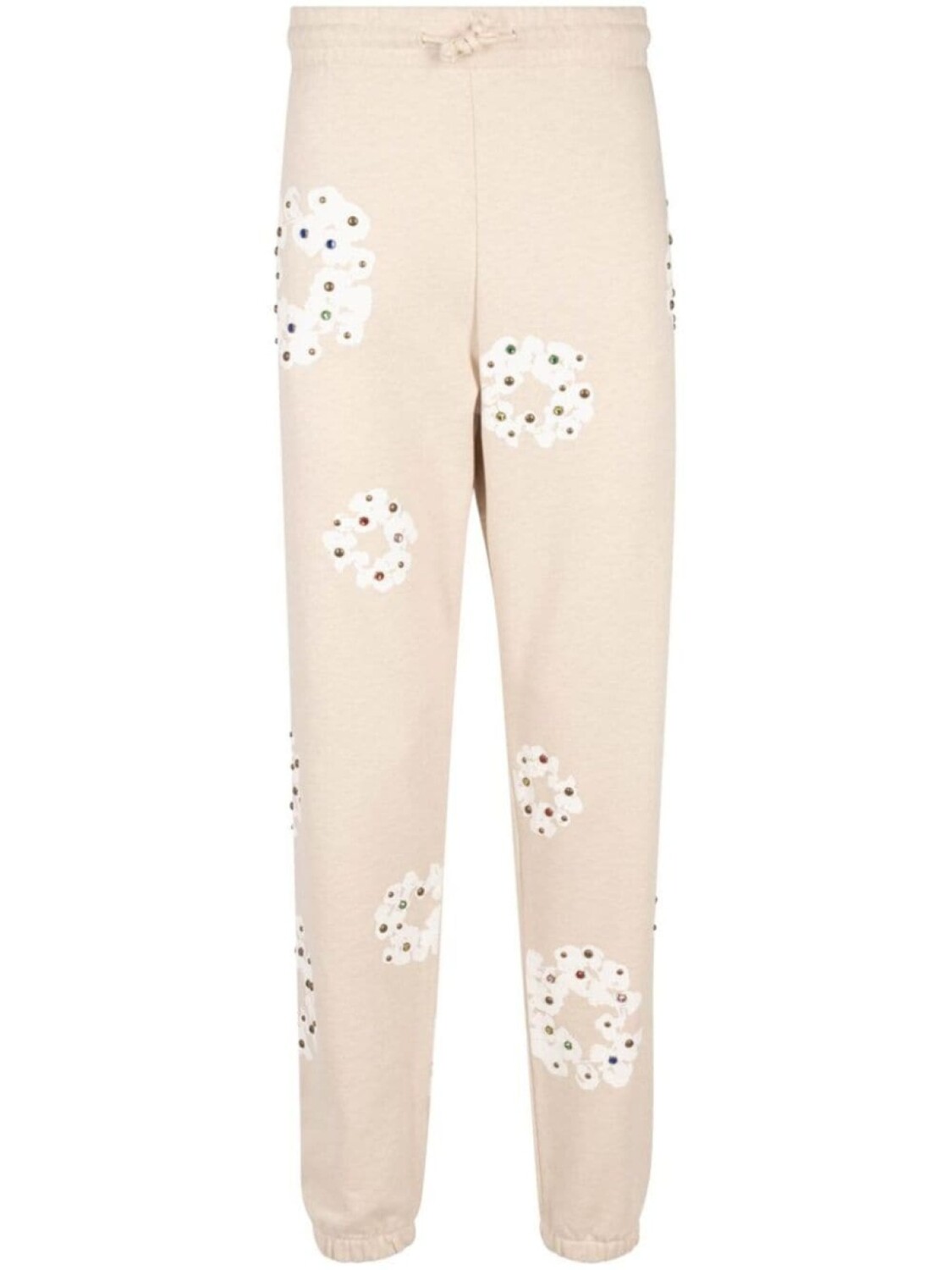 

Denim Tears спортивные брюки с принтом Rhinestone Cotton Wreath, нейтральный цвет
