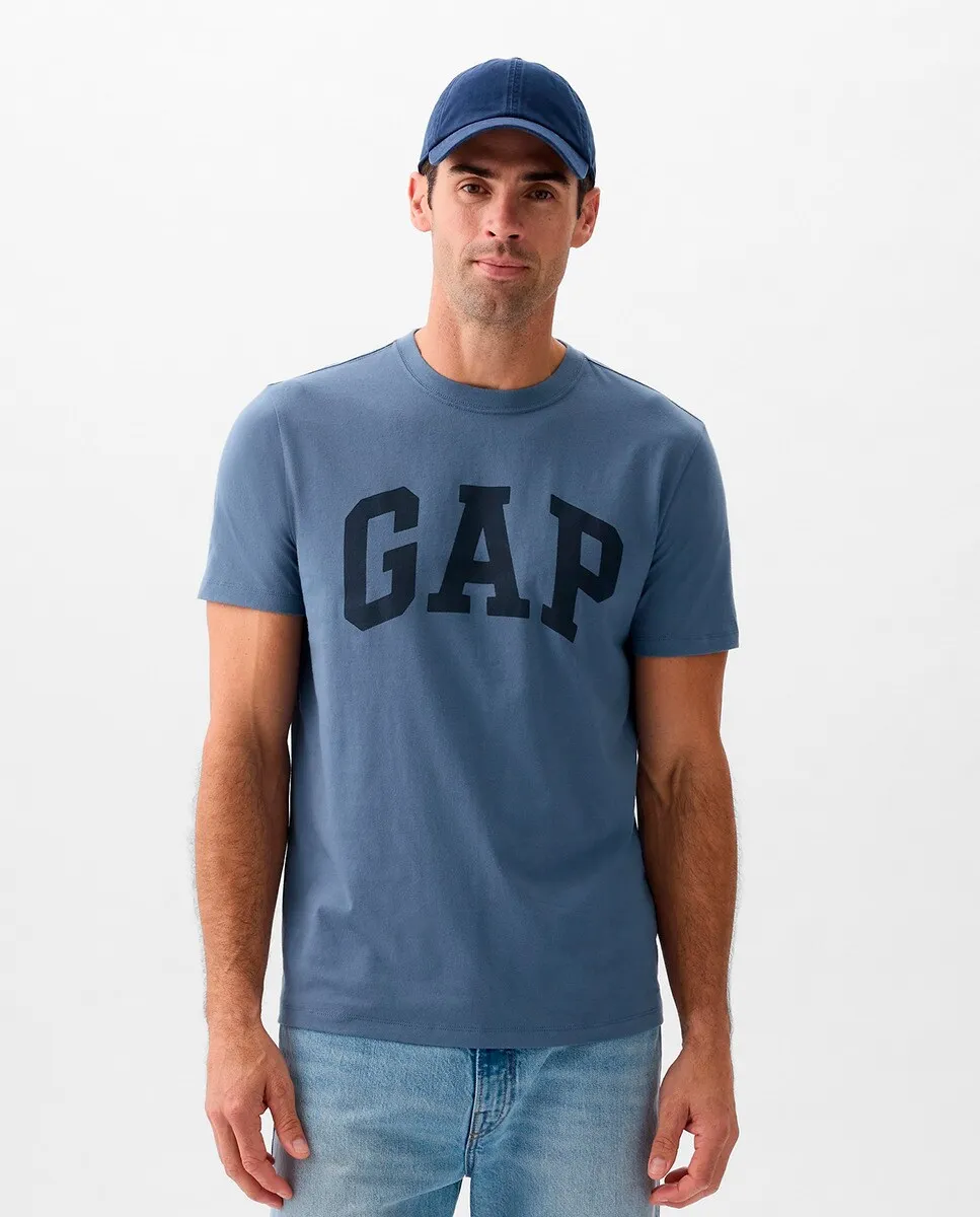 

Мужская базовая футболка с логотипом бренда Gap, синий
