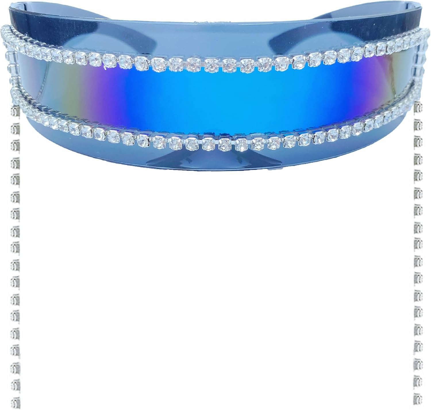 

Модные солнцезащитные очки 2022 года с обтекаемой формой, защитой от УФ-излучения, кисточками и стразами для женщин и мужчин, стильные солнцезащитные очки Y2K для женщин и мужчин mincl, Black