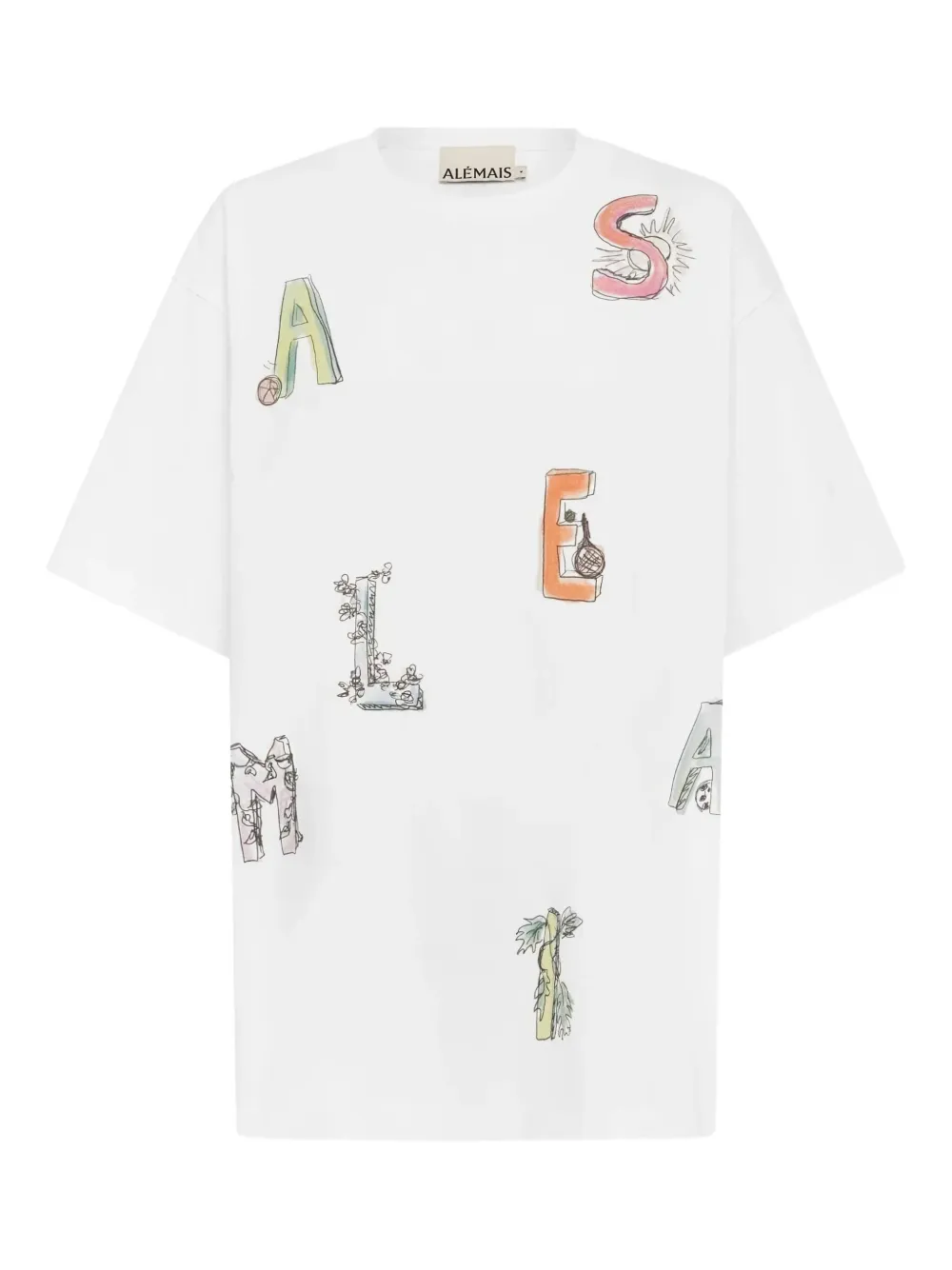 

Футболка с графическим принтом Court ALEMAIS, белый