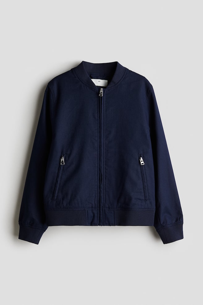 

Пилотная куртка из льняной смеси H&M, синий