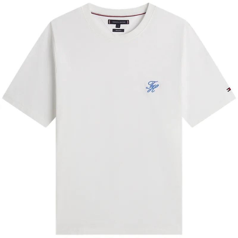 Футболка с логотипом и деталями на груди Tommy Hilfiger, White YBL