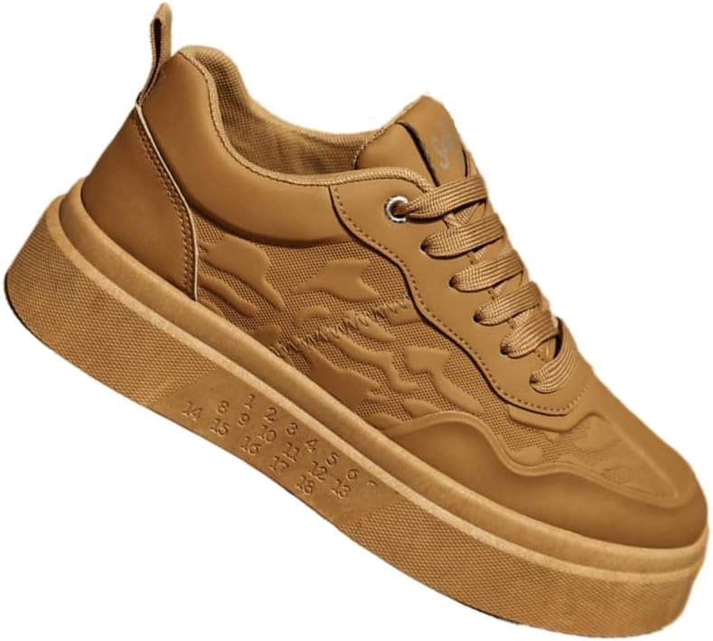 

Весна 2025 Дышащие Новые Мужские Спортивные Повседневные Кроссовки для Старшего Поколения, Молодежные Кроссовки с Толстой Подошвой, Модные, для Повседневной Носки и Вождения, Однотонные Clolinde, коричневый