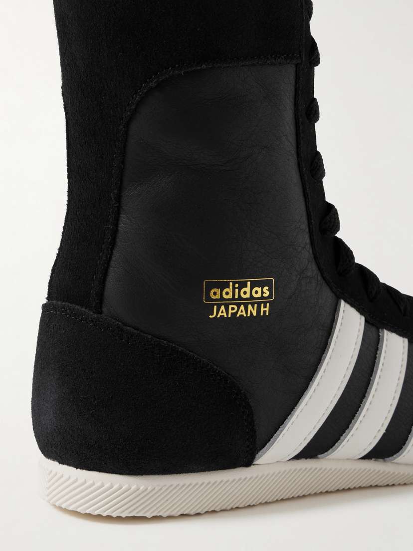 Высокие кожаные кеды Japan h с замшевой отделкой Adidas Originals, черный — фото 4