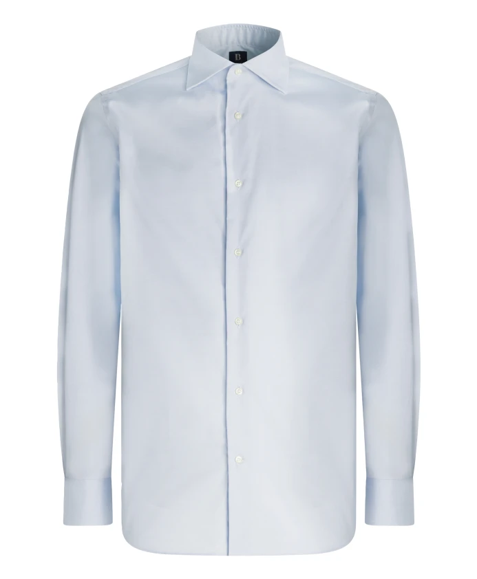 

Рубашка из хлопка стандартного кроя с мелкими деталями Boggi Milano, синий