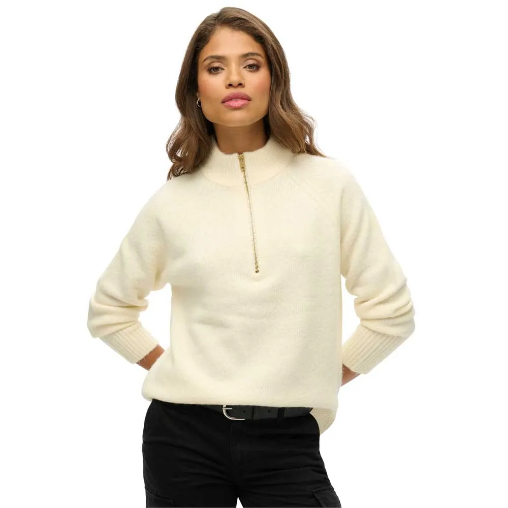 

Свитер Superdry Brushed half zip, бежевый