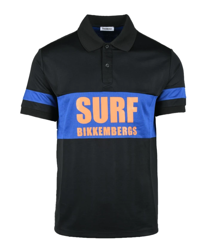 

Спортивная рубашка-поло из смеси полиэстера и эластана. Bikkembergs, черный