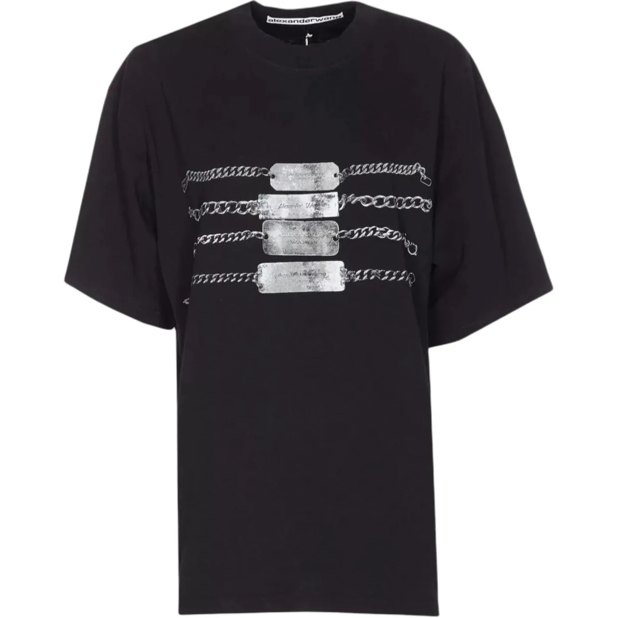 Футболка с принтом в виде цепочки Alexander Wang, черный