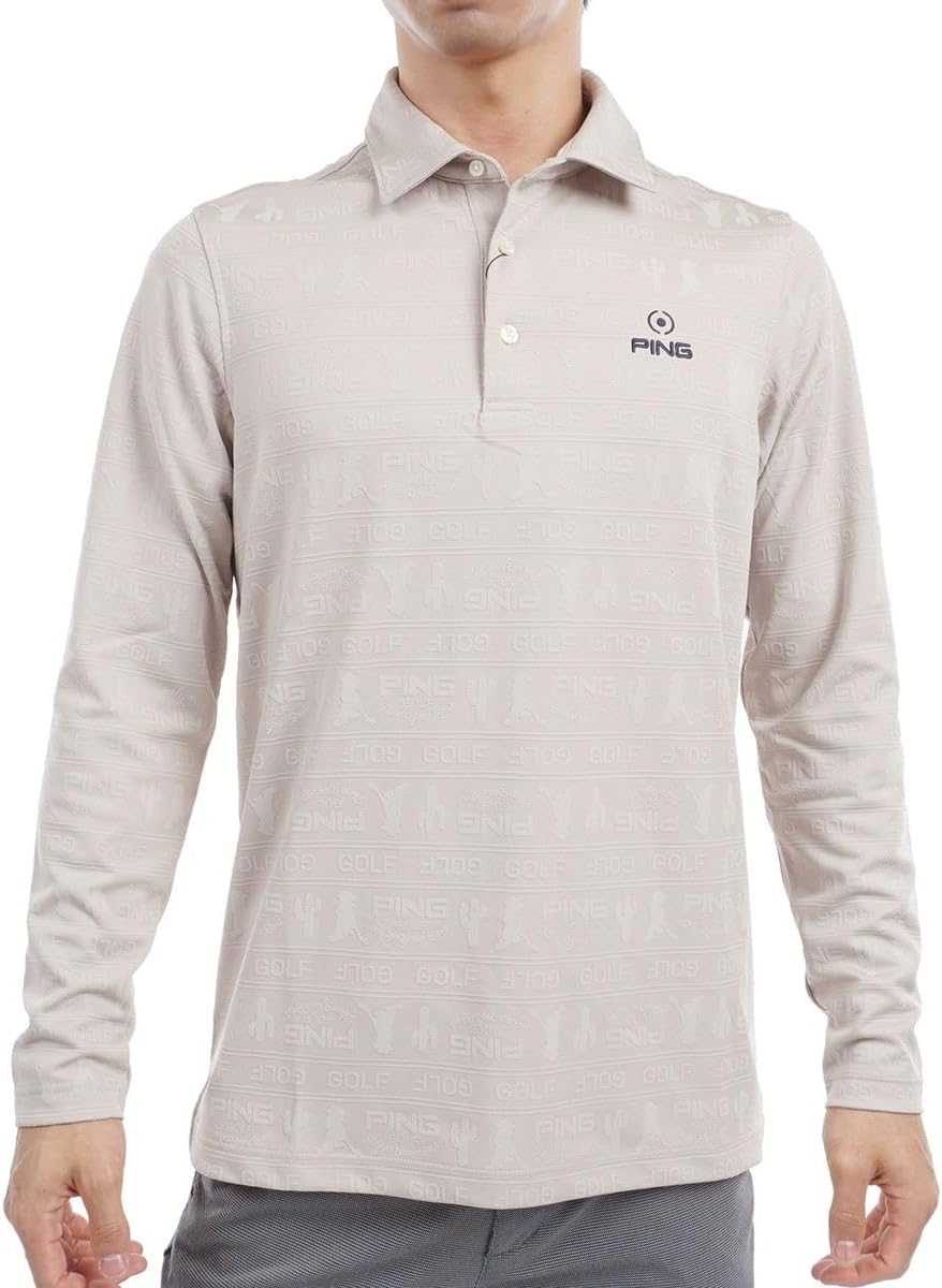 

Мужская рубашка-поло с длинным рукавом (Mr. PING, текстурированный жаккард) / для гольфа / 621-4261801 Ping Apparel, бежевый