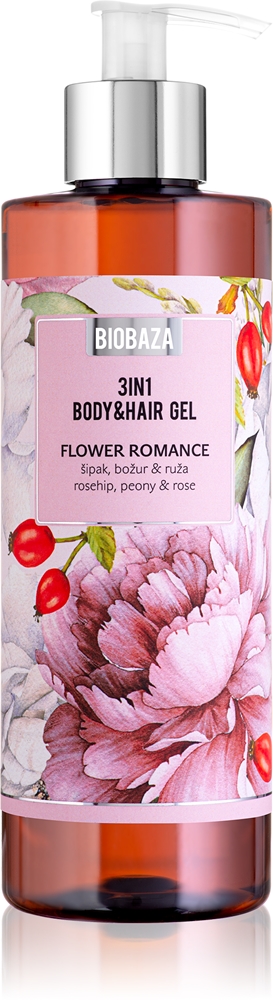 

Гель для тела и волос «Цветочная романтика» 3 в 1, шампунь, кондиционер и гель для душа «три в одном» Biobaza, 400 мл