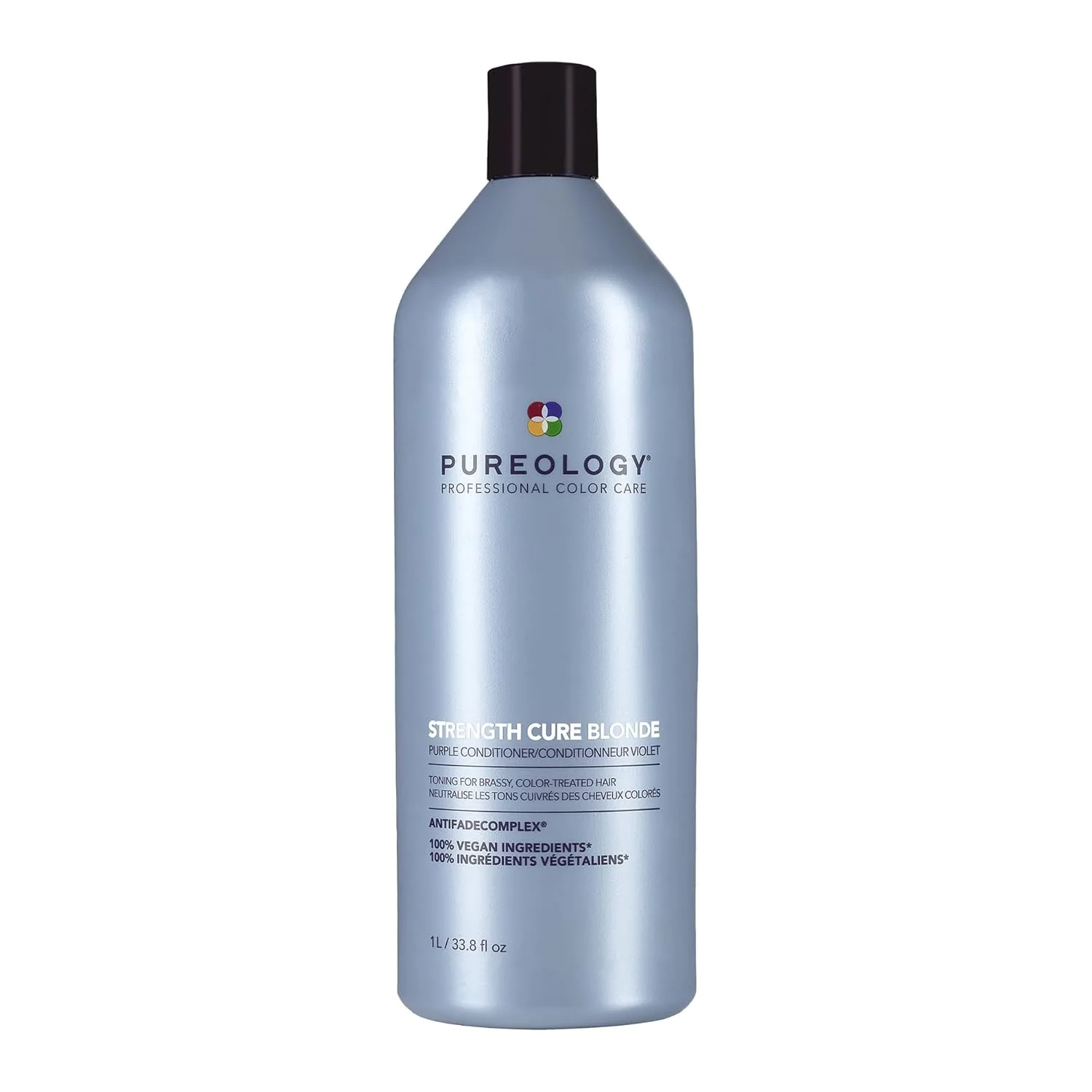 Кондиционер Pureology Strength Cure Blonde Purple - для светлых и осветленных окрашенных волос, укрепляет волосы и борется с нежелательной желтизной, не содержит сульфатов и подходит для веганов. 1000 мл (.), Purple