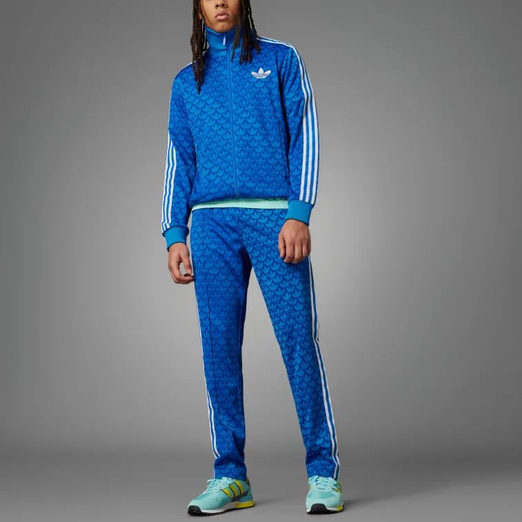 Свитшот Adicolor 70s Monogram Track мужской Adidas Originals, синий — фото 4