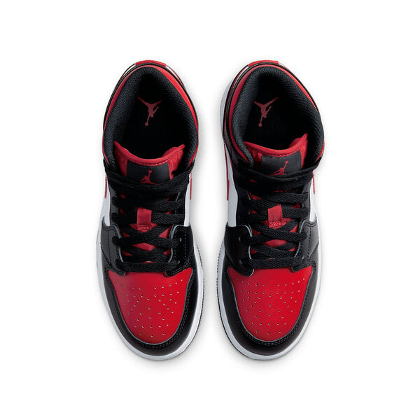 Кроссовки 1 mid 'black fire red' Air Jordan, черный — фото 4