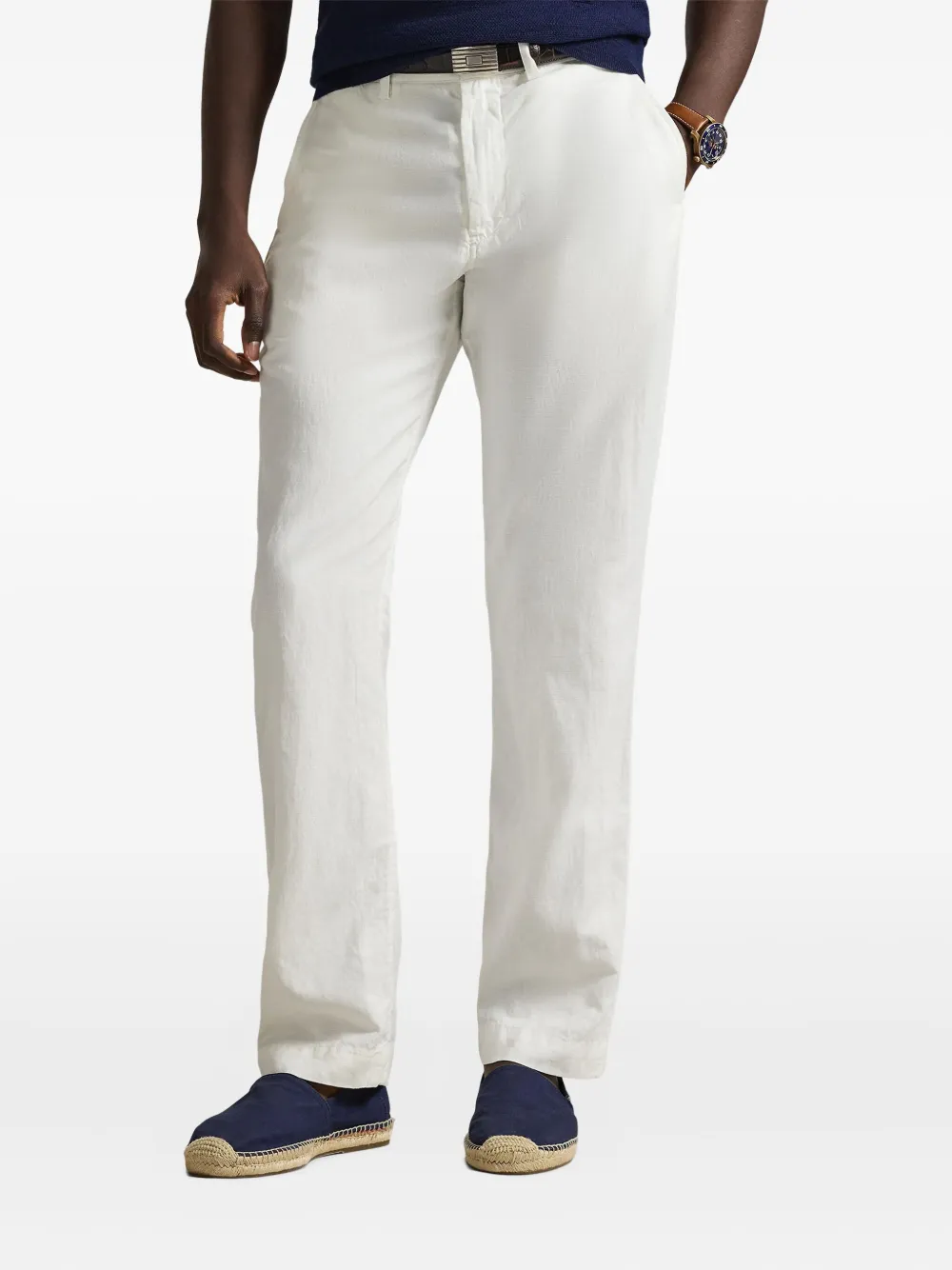 Брюки чинос Bedford с вышивкой Polo Ralph Lauren, белый — фото 3