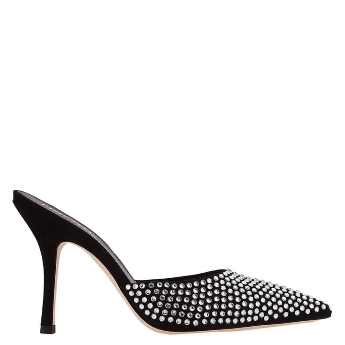 Париж Техас Black Diamond Crystal Embellished Hollywood мюли Paris Texas