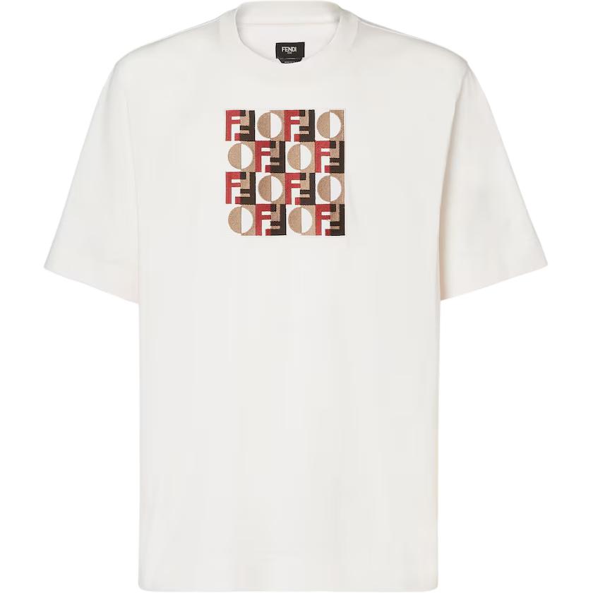 

Футболка с круглым вырезом и логотипом Fendi, белый