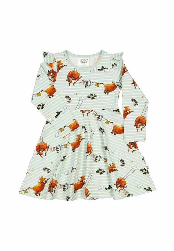 Платье mamma mu с расклешенными рукавами и длинными рукавами Geggamoja, Mint Stripe