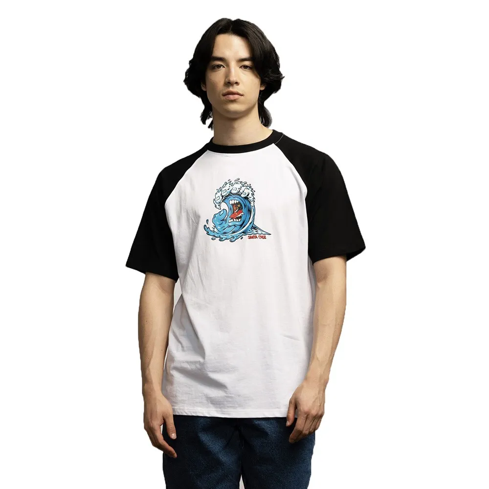 

Футболка с коротким рукавом Santa Cruz Screaming wave front raglan, белый