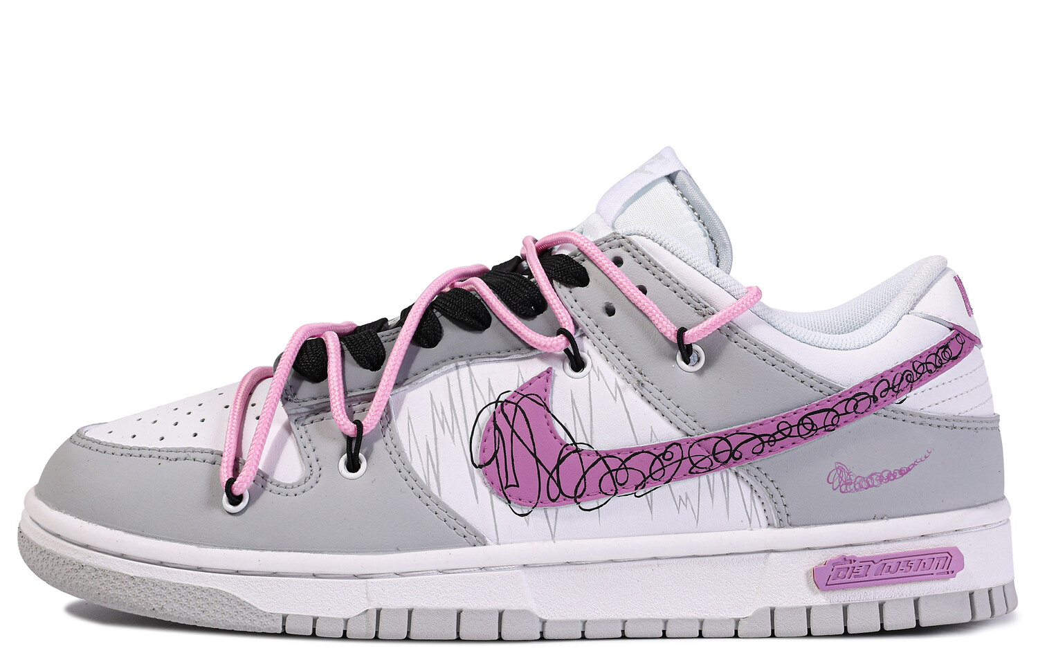 

Кроссовки Nike Dunk Skateboarding Shoes Men Low-top Gray/Pink, светло-серый